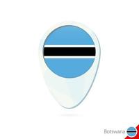 Icono de pin de mapa de ubicación de bandera de Botswana sobre fondo blanco. vector