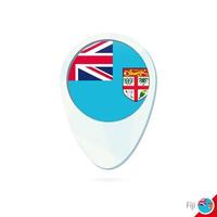 Fiji flag location map pin icon on white background. vector