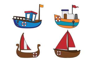 cute boat shape illustration design vector