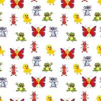 Cute animal cartoon seamples pattern design vector