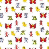 Cute animal cartoon seamples pattern design vector