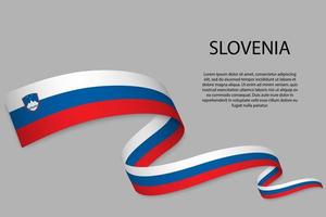Waving ribbon or banner with flag vector