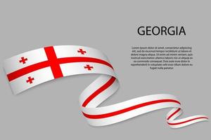 Waving ribbon or banner with flag vector