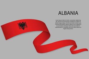 Waving ribbon or banner with flag vector