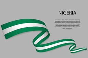 Waving ribbon or banner with flag vector