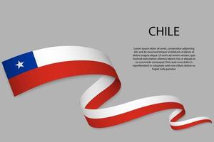 Waving ribbon or banner with flag vector