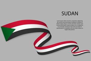 Waving ribbon or banner with flag vector