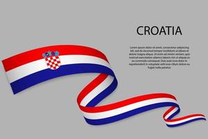 Waving ribbon or banner with flag vector