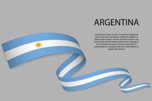 Waving ribbon or banner with flag vector