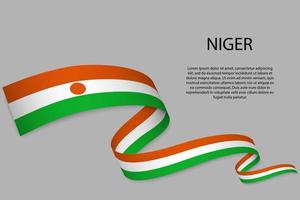 Waving ribbon or banner with flag vector