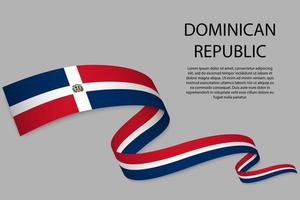 Waving ribbon or banner with flag vector