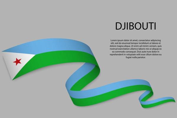 Waving ribbon or banner with flag
