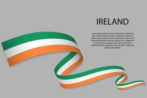 Waving ribbon or banner with flag vector