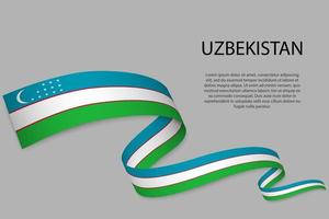 Waving ribbon or banner with flag vector