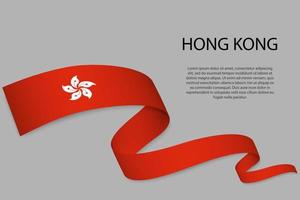 Waving ribbon or banner with flag vector