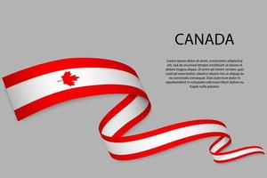 Waving ribbon or banner with flag vector