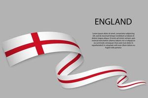 Waving ribbon or banner with flag vector