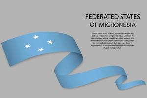 Waving ribbon or banner with flag vector