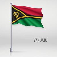 Waving flag on flagpole vector