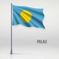 Waving flag on flagpole vector