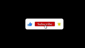 Animated hand cursor clicking subscribe button like and bell icon video