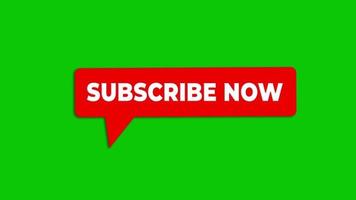 Subscribe now written on speech bubble green screen video free download