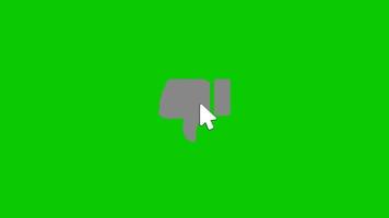 Computer cursor click the dislike icon green screen free video