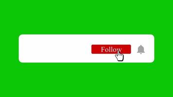 Animated hand cursor click follow to thanks button green screen free video