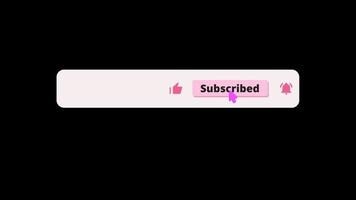 Animation of clicking subscribe button like icon and bell notification free download