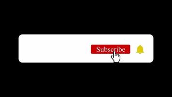 Animated hand cursor clicking subscribe to thanks button black screen free video