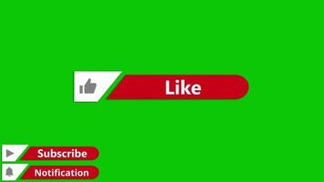 Green screen subscribe button animation with hand cursor clicking