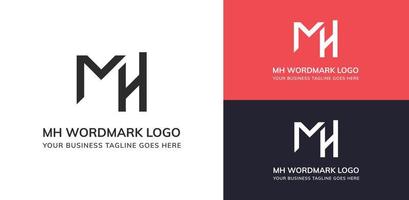 Mh Typography Logo And Modern Logo. Premium Vector. vector