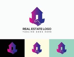 vector libre de plantilla de logotipo de bienes raíces y diseño de logotipo moderno.