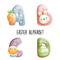 Easter alphabet. Vector illustration