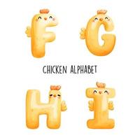 Chicken alphabet. Vector illustration