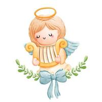 cute angel, heaven. Vector illustration