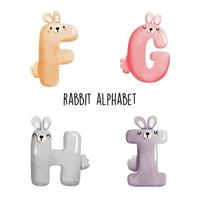rabbit alphabet. Vector illustration