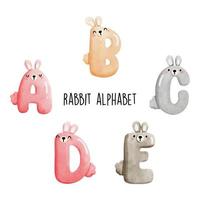 rabbit alphabet. Vector illustration