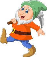 Happy dwarf miner vector