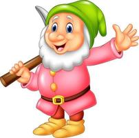 Happy dwarf miner vector