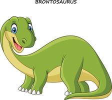 brontosaurio sonriente de dibujos animados vector