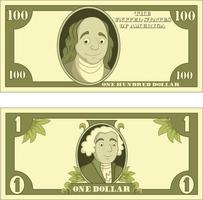 Cartoon money isolated on white background vector
