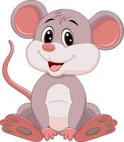 Cartoon mouse sitting vector