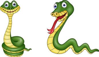 Cartoon green snake vector