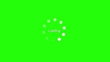 Animation circle icon loading on green screen video