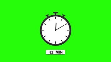 Animation timer 45 minutes - Stopwatch icon Motion graphics on green screen video