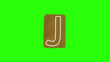 alphabet j - papier d'animation de note de rançon coupé sur écran vert video