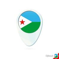 icono de pin de mapa de ubicación de bandera de djibouti sobre fondo blanco. vector