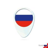 Russia flag location map pin icon on white background. vector