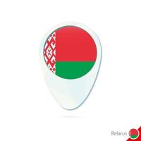 Bielorrusia bandera ubicación mapa pin icono sobre fondo blanco. vector